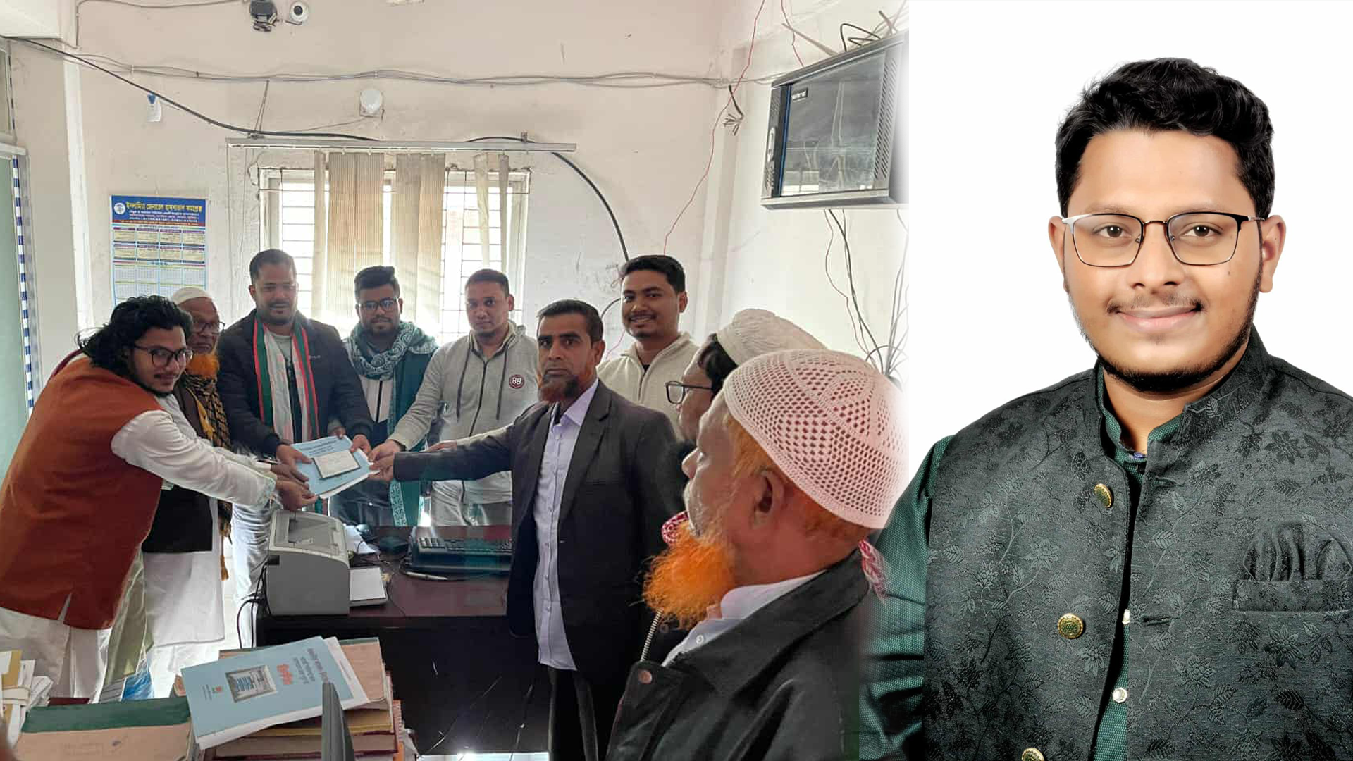 কুমিল্লা-১ আসনে গণঅধিকার পরিষদের প্রার্থী হিসেবে নাজমুল হাসানের মনোনয়নপত্র সংগ্রহ