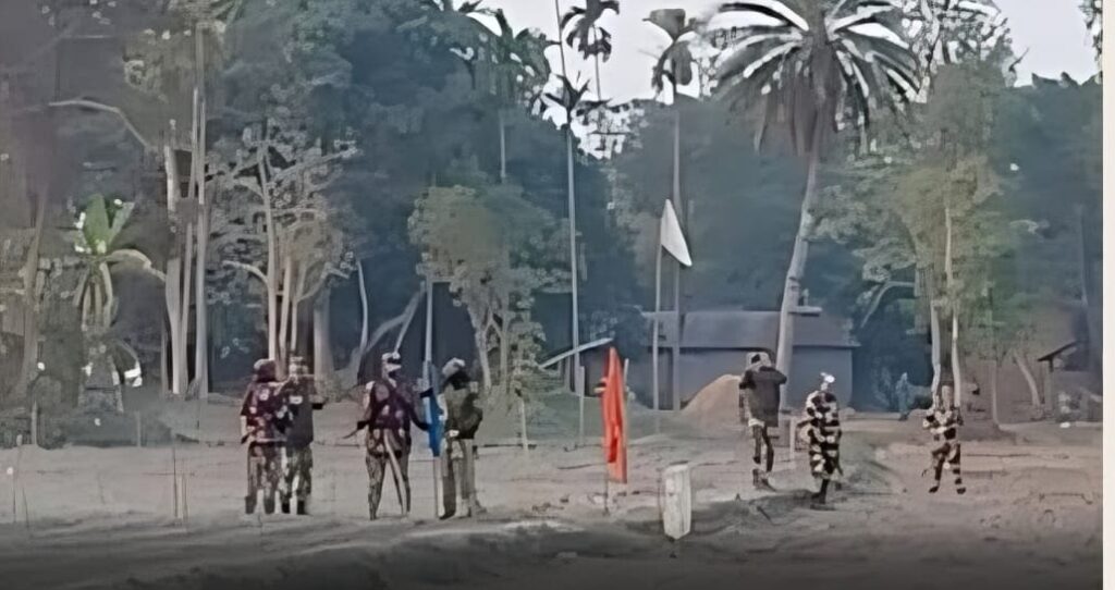 কুড়িগ্রামের ফুলবাড়ী সীমান্তে বিএসএফের সড়ক নির্মাণে বিজিবির বাধা, উত্তেজনা