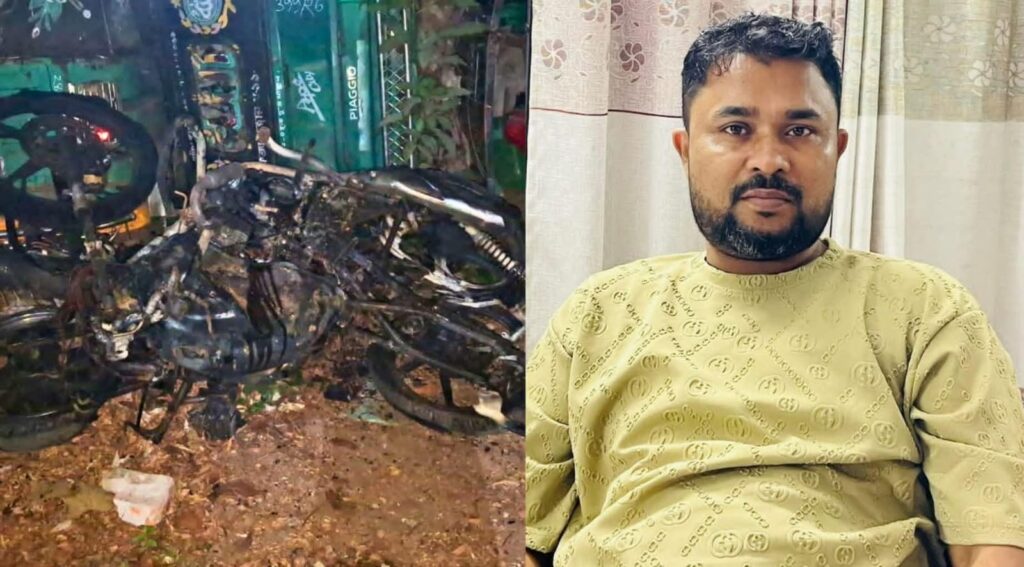 টেকনাফে স্বেচ্ছাসেবক দলের নেতা গ্রেফতার, র‌্যাবের ২টি মোটরসাইকেলে আগুন