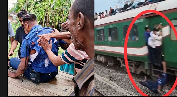 চাটমোহরে চলন্ত ট্রেন থেকে ছিটকে পড়ে পুলিশ সদস্য আহত