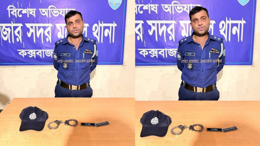 কক্সবাজার সদর থানা পুলিশের হাতে আ’ট’ক ভু’য়া পুলিশ