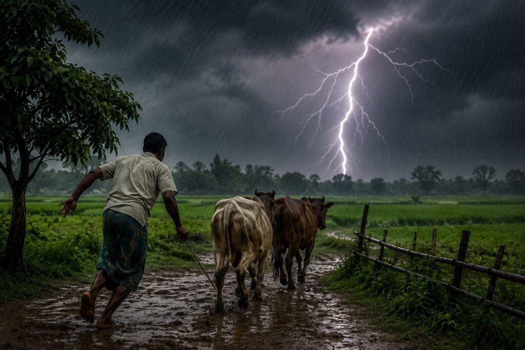 শরীয়তপুরের গোসাইরহাটে মাঠ থেকে গরু আনতে গিয়ে বজ্রপাতে কৃষকের মৃত্যু